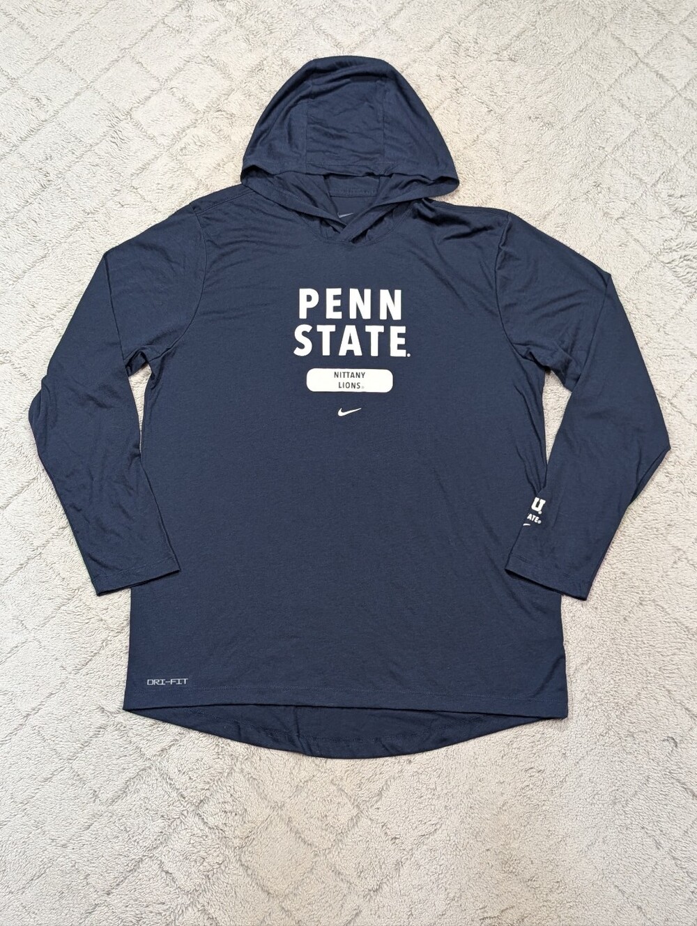 Nike Hoodie Mens L Blue Navy Penn State Nittany Lions Dri Fit Performance